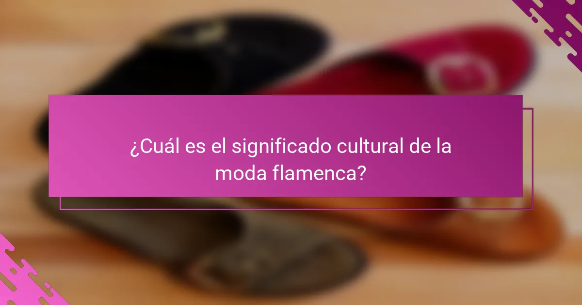 ¿Cuál es el significado cultural de la moda flamenca?