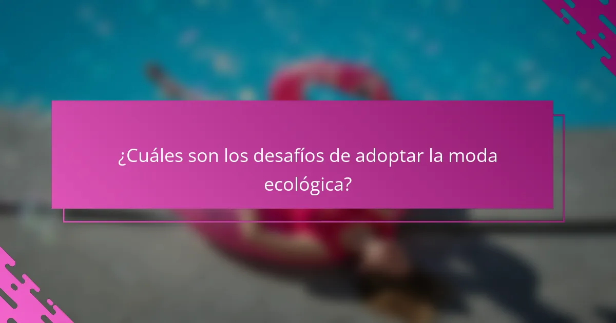 ¿Cuáles son los desafíos de adoptar la moda ecológica?